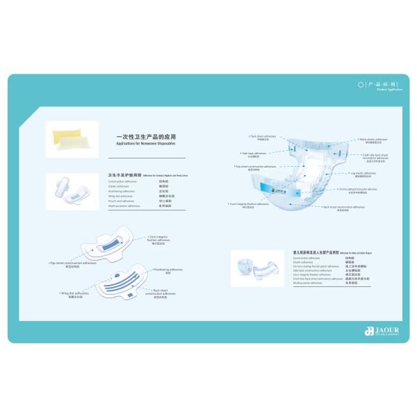 Colle adhésive non tissée jetable de fonte chaude d'application de protections sanitaires pour l'industrie d'hygiène