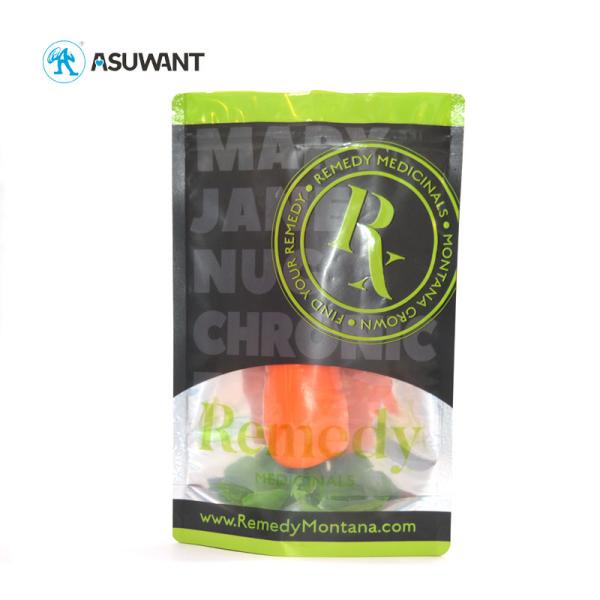 Compostable Zipper Mylar Packaging Pouch Plastic Bag For Coffee Tea Nut Food