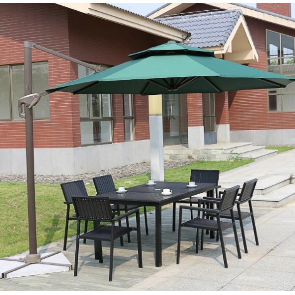 Hot Sales Aluminium PE Rattan chairs Leisure Outdoor Garden Backyard Polywood table and chair furniture