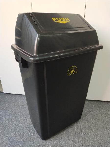60L Cleanroom Plastic Large Capacity DES Garbage Bin With Lid 440*310*755MM