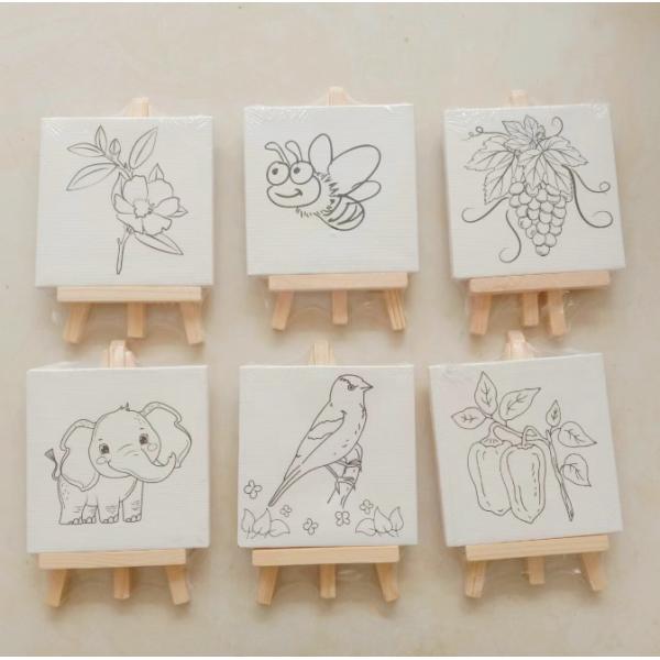 Mini Easel Canvas 10*10cm Stretched Canvas with Easel
