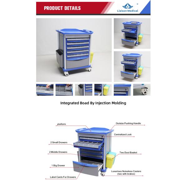 MN-DC003 ABS Plastic Anesthesia Emergency Clinical Medicine Hospital Trolley