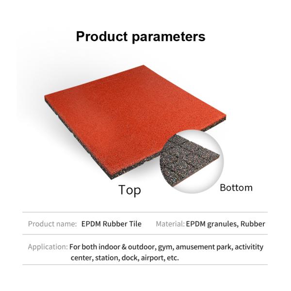 UV Resistant & Waterproof EPDM Rubber Tile for Outdoor Playground School and Sports Center