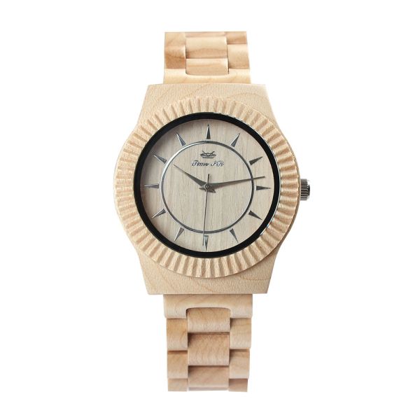 White Round Small Three-Hand Wooden Quartz Watch · Featuring Japan Miyota PC21 Movement | Customizable Logo - SHX