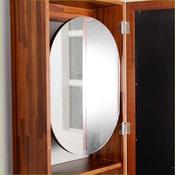 NC Painting E1 MDF Cheval Mirror Teak Wooden Bathroom Storage