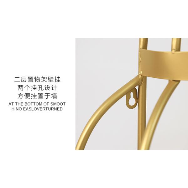 Birdcage 5 Tier Flower Pot Stand , Gold Wrought Iron Flower Stand