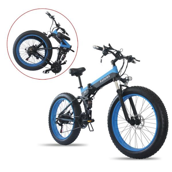 26x4.0 inch Fat Tire Folding E-Bike 1000W Motor 14.5AH S/\MSUNG Lithium Battery 21-Speed Electric Bike Drop Shipping Available