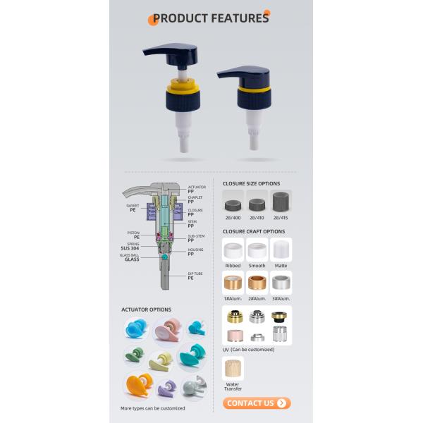 Universal Lotion Dispenser Pump For Shampoo And Conditioner Bottle OEM Available