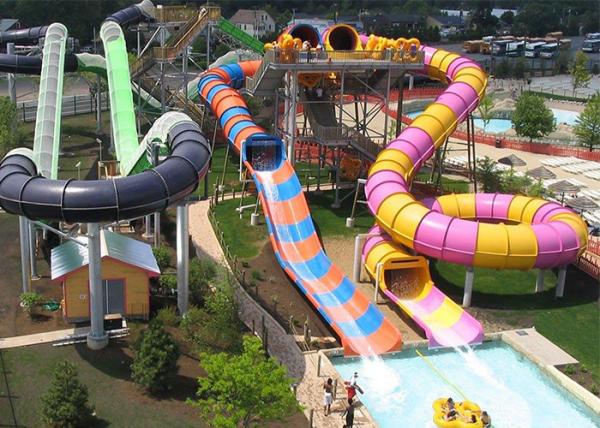 Race Side By Side Water Slide Multi Lane Fiberglass Customized Facility