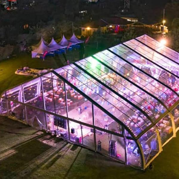 Transparent PVC Aluminum Frame Outdoor Curve Tent For Wedding Meeting waterproof
