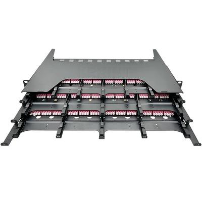 1U Rack Mount 144 Cores Fiber Optic Patch Panel MPO MTP LC