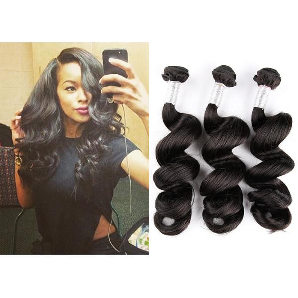 Hot Beauty Peruvian Natural Wave Virgin Human Hair Extensions For Women