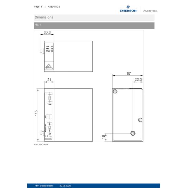 Industrial AVENTICS Series BDC Bus Couplers With Aluminum Housing IP65 Protection