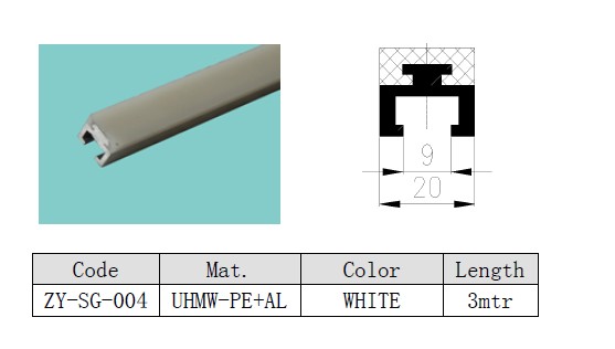 ZY-SG-004 STAINLESS STEEL CONICAL SIDE STRAIGHT NECK GUIDE RAILS CONVEYOR SIDE GUIDES MATERIALS PA6