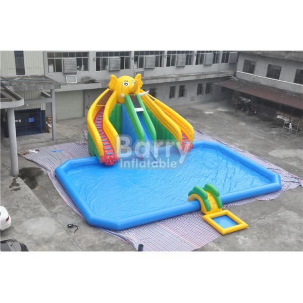 Mobile Large Commercial Inflatable Water Park With Elephant Slide Design Build