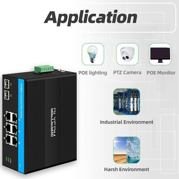 8 Port Gigabit Unmanaged Switch Ethernet Poe Switch DC48V Din Rail Network Switch