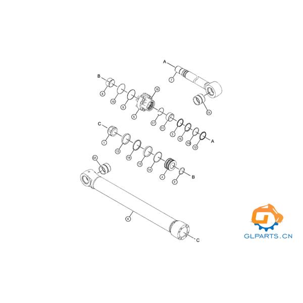 225-4523 389-1041 Excavator Hydraulic System Cylinder For Cat E349 E345