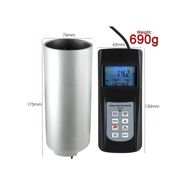 Grain Moisture Meter MC-7828G Digital Moisture Tester Range 0-50% (Cup Type, Data Memory) Coffee Bean Wheat Corn Rice Se