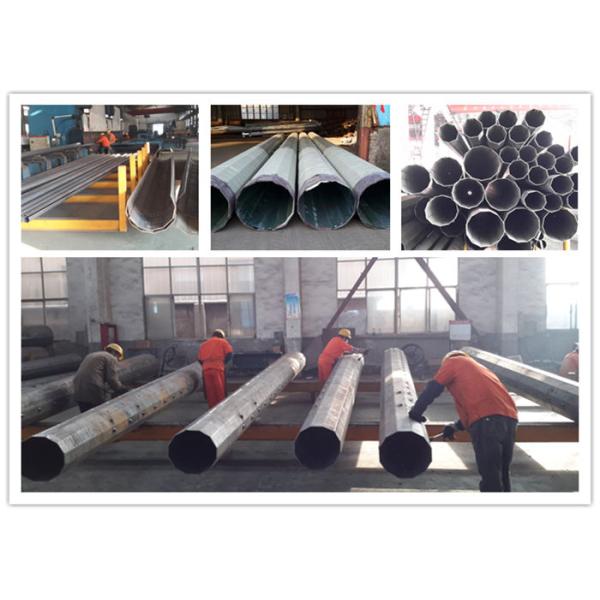 Electrical Steel Tubular Pole / Galvanised Steel Poles For Distribution Line Project