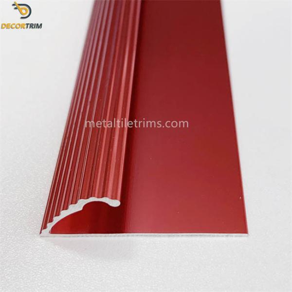 Fluted Vinyl To Carpet Transition Strip Shiny Red Decorative