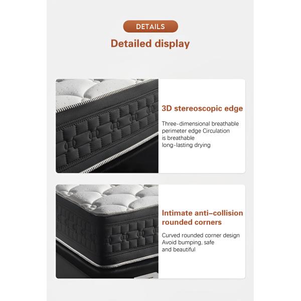 JOURM Natural Anti-Mite Knit Fabric High Density Compressible Sponge Orthopedic Mattress