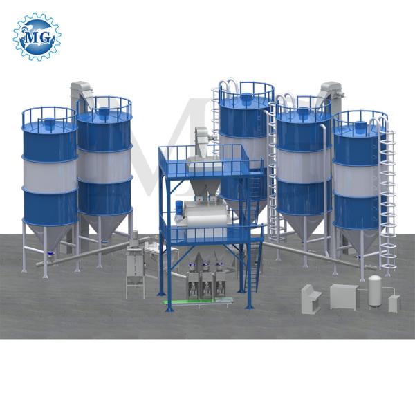 Large Amount Formula Dry Mix Powder Mortar Mixing Plant Wall Putty Sand Cement Mixer Tile Adhesive Glue Grout Production Line