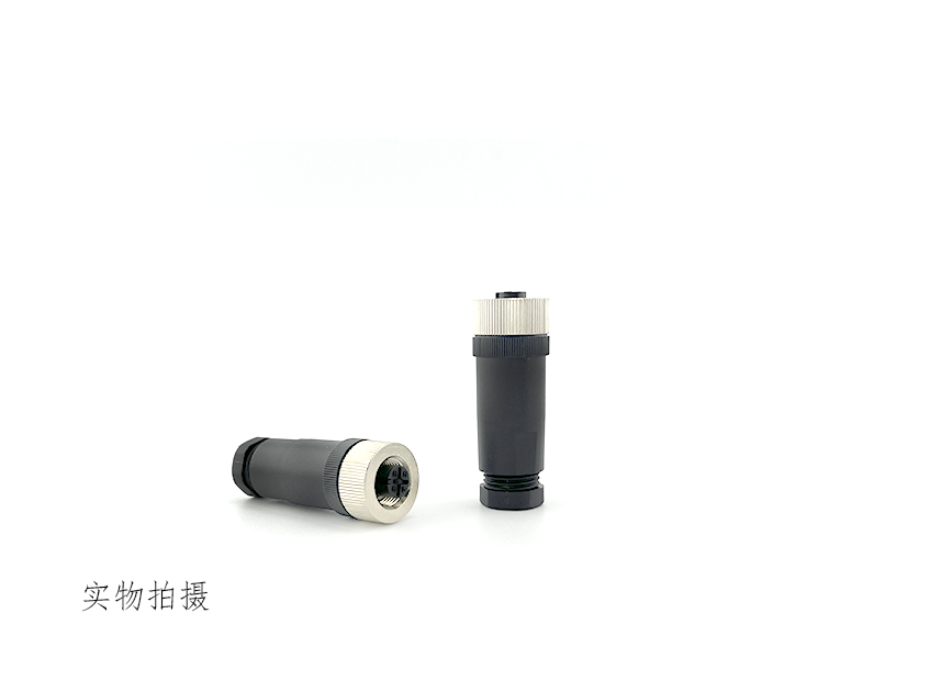 Screw Lock M12 Male Connector 4 - 6mm Cable Diameter Gold Plated Brass