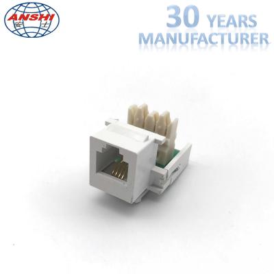 Telefone Jack trapezoide do grau 6P4C de CAT3 RJ11 90 110 IDC com TAMPÃO de poeira