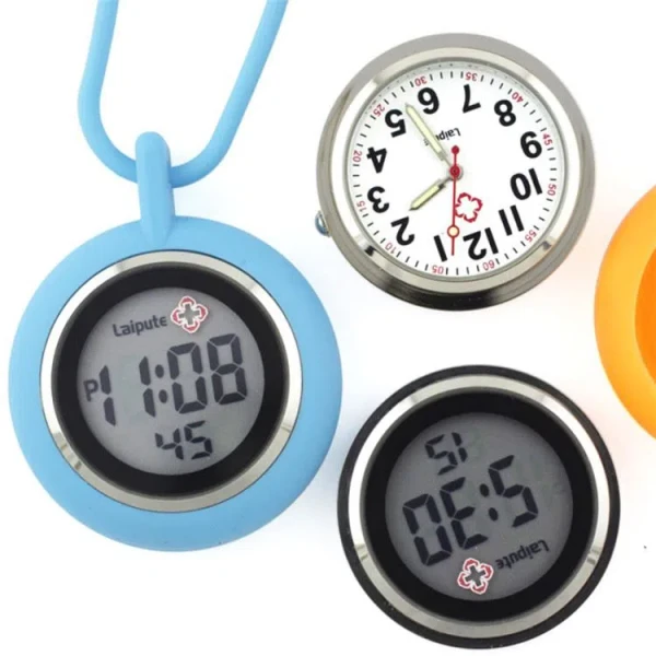 Leisure Silicone Nurse Fob Watch Round Hanging Neck Electronic Movement