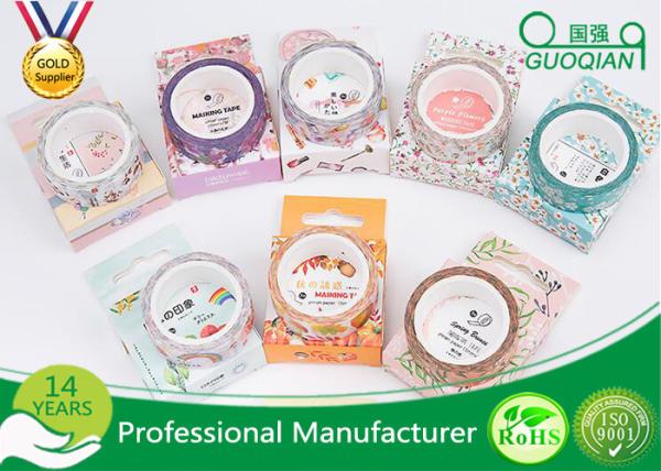 Flower Decorative Stationery Japanese Washi Tape , Adhesive Custom Printed Washi Tape