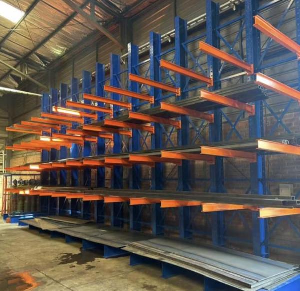2-6 Levels Warehouse Storage Single Sided Cantilever Rack For Long And Bulky Items