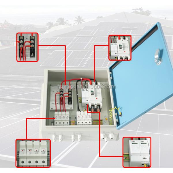 Photovoltaic Array 6 String PV Solar Iron Material DC Combiner Boxes for Solar Power System
