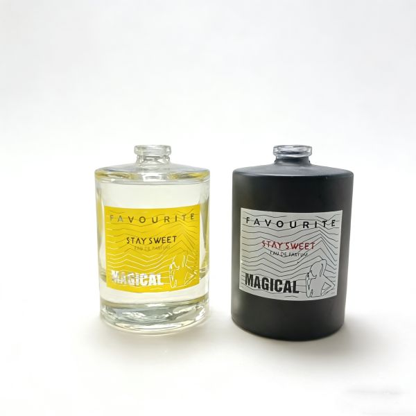 Empty 50ml & 100ml Perfume Bottle Set, Luxury Glass Fragrance Container with Atomizer Spray Pump, Matte/Glossy Finish