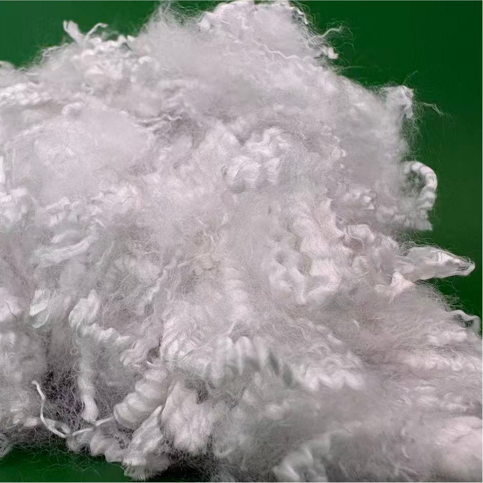 Virgin Siliconized Hollow AA Grade 0.9*25mm Raw White Polyester Staple Fiber for Furniture Padding Customizable