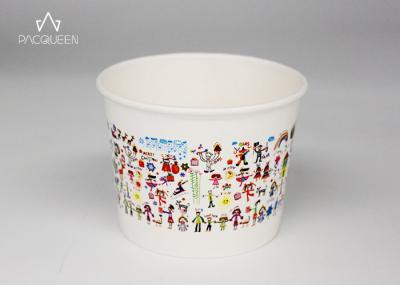 Soak Resistant Paper Dessert Cups , Custom Printed Frozen Yogurt Cups