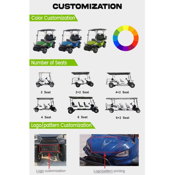 Luxury Mini Electric Golf Carts Buggy Car Off Road Street Legal Small Golf Cart 2 Seater