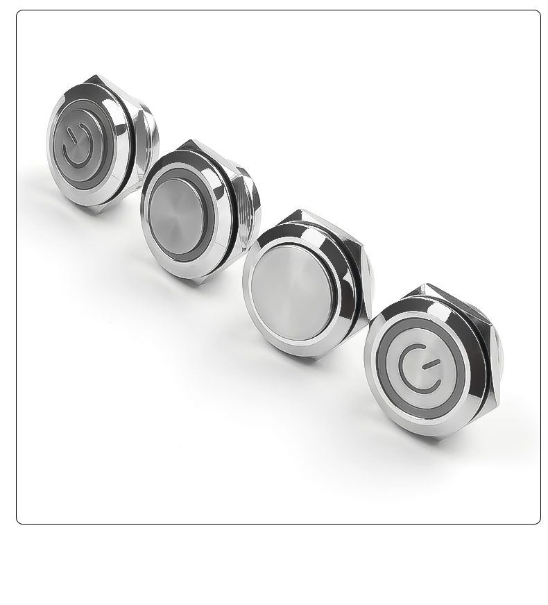 22mm ultra short metal button with light ultra-thin micro momentary led  metal push button switch