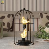 Lampe de table de chevet en métal de 5 watts avec accrocher d'ampoule d'oiseau