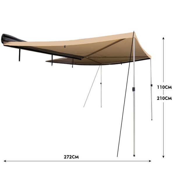 Camping Oversized Sunshade  Rain Proof Oxford Cloth  Fully Automatic Pole Fan Shaped Car Side Tent