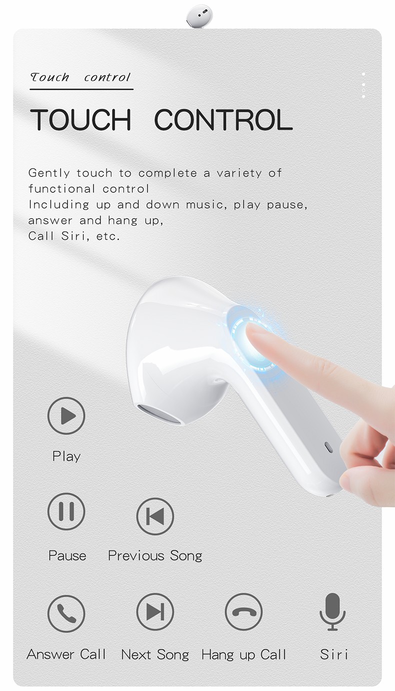 Шум наушника 5hours AD6973A4 TWS Bluetooth отменяя беспроводное Earbuds для разминки