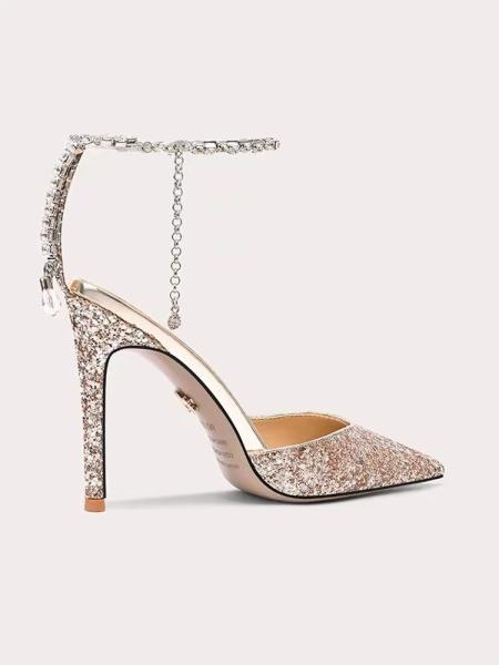 Women S Dress Shoes In Apricot Color With Chunky Heel And Strap Design For Job Market