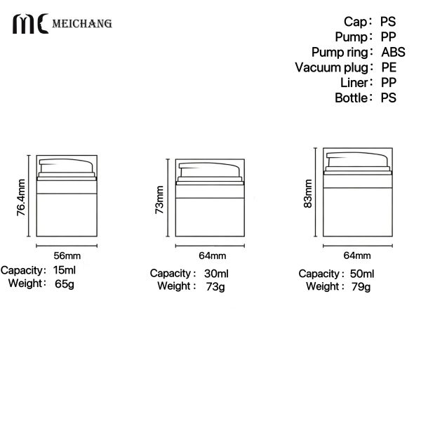 Medical-Grade Freshness-Locking Acrylic Cream Jar with Airless Technology and High-Transparency for Cosmetic Packaging