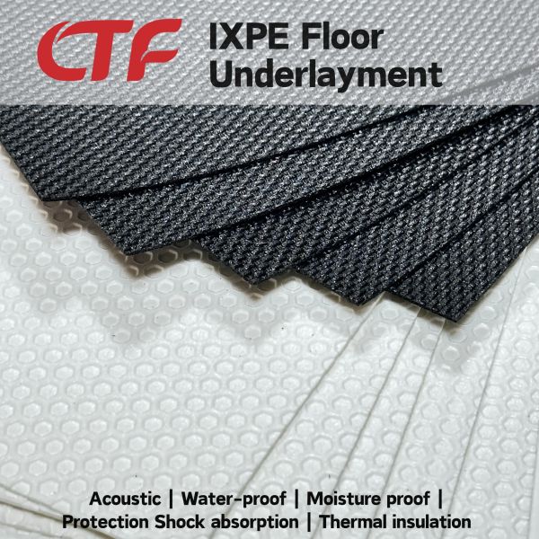 Sound Absorbing Moisture Resistant IXPE Floor Underlay Cushion Pad Fit PVC SPC Floors For Apartments Hotels Hospital Renovation Works