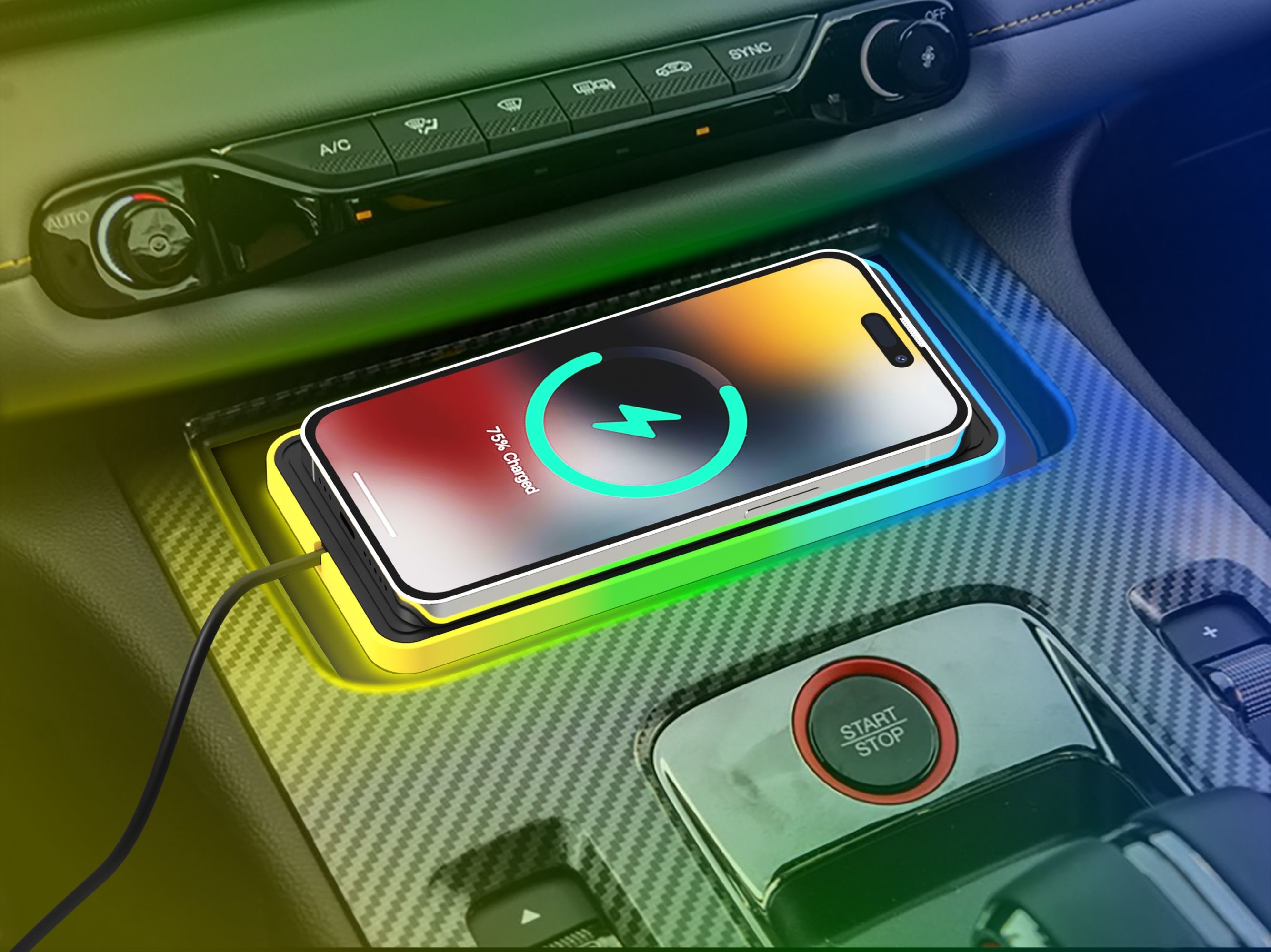 Совместимая с Apple и Samsung беспроводная зарядная панель для автомобилей 2 в 1 USB беспроводное зарядное устройство для автомобилей 15 Вт Быстрая зарядка