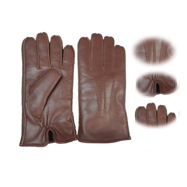 Plain Fashion Mens Soft Leather Gloves Keep Warm Lambskin Sheepskin OEM Design