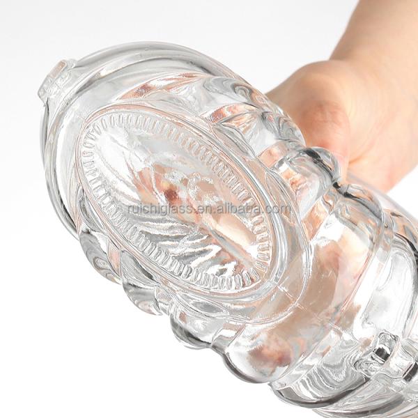 500 мл OEM ODM Прозрачная прозрачная бутылка Super Flint Cognac Glass с дизайном горячего штамповки