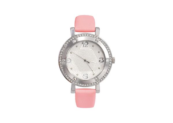 Leather Strap Alloy Case Watch Quartz Movement 3D Plastic Dial Bezel CE Approval