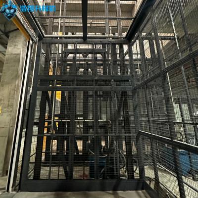 5 Tons 8m High Customized Black 500kg-20000kg Large Industrial Indoor Hydraulic Cargo Elevator