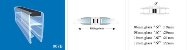Sealing Strips/waterproof magnetic strips/shower door seals/PVC Magnetic Seal 008B