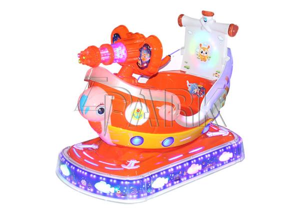 100W 220V Gun Battleship Kiddy Ride Machine Baby Rocking Car With Safety Belt